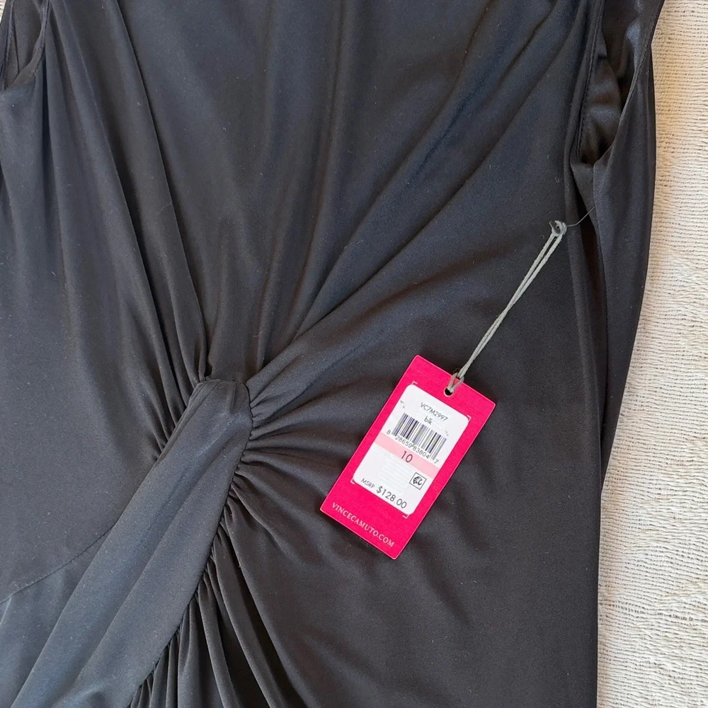 Vince Camuto Black Sleeveless Knot-Front Midi Dress - Picture 8 of 10